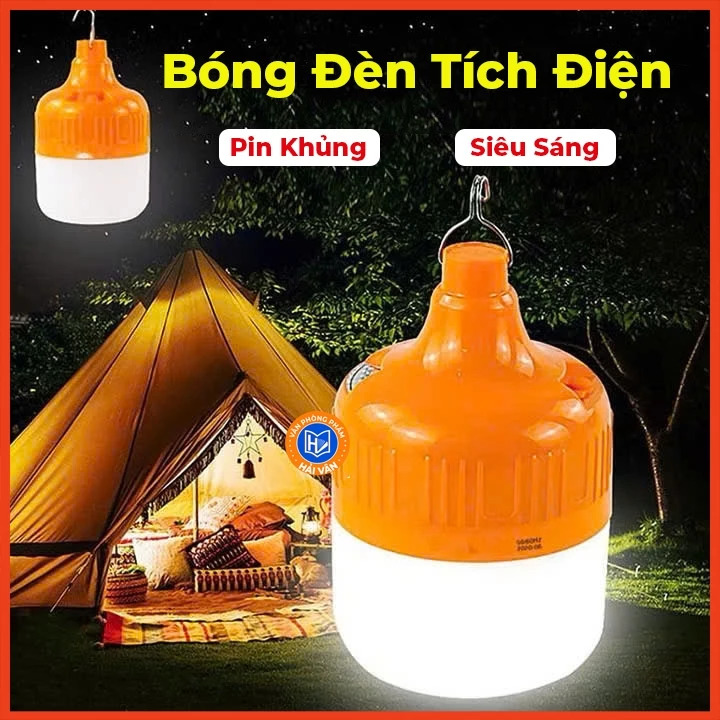 Bóng đèn chống nước tích điện công suất 50W, 100W, 150W, 200W, sạc USB tiện lợi siêu bền
