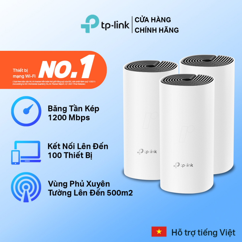 Hệ thống Mesh Wifi TP-Link DECO M4 2 Pack Chuẩn AC 1200Mbps Dành Cho Gia Đình
